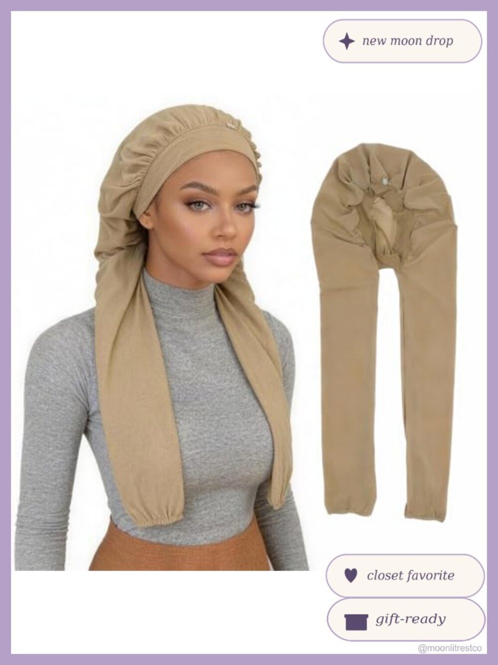 Pantyhose Bonnet Long Hair Braids Sleep Cap Stretch Hair Accessory